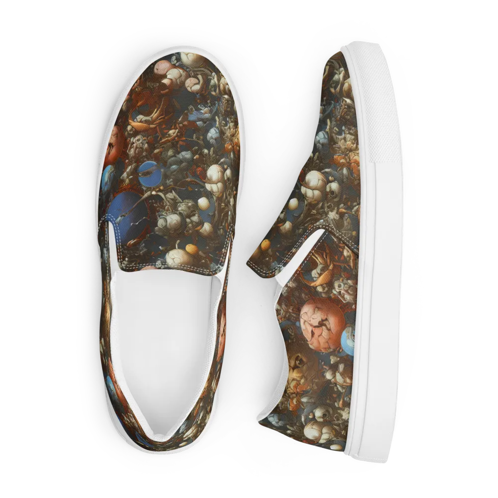 Sculptural Chaos on Men's Slip-On Canvas Shoes — Front