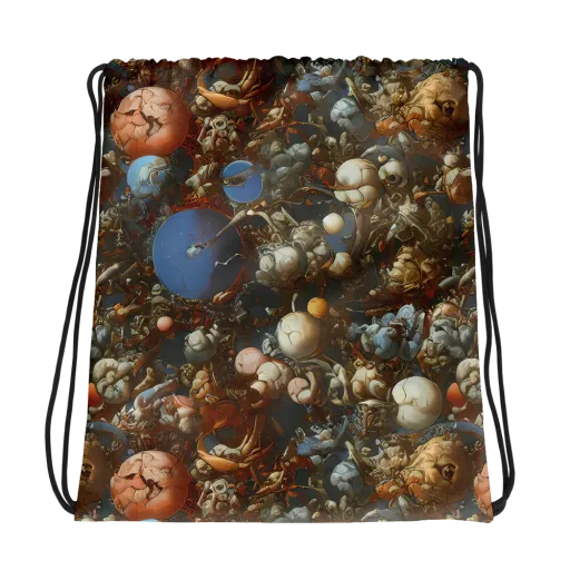 Sculptural Chaos on a Drawstring Bag