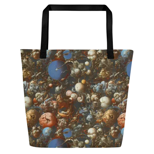 Sculptural Chaos on a Large Tote Bag W/ Pocket