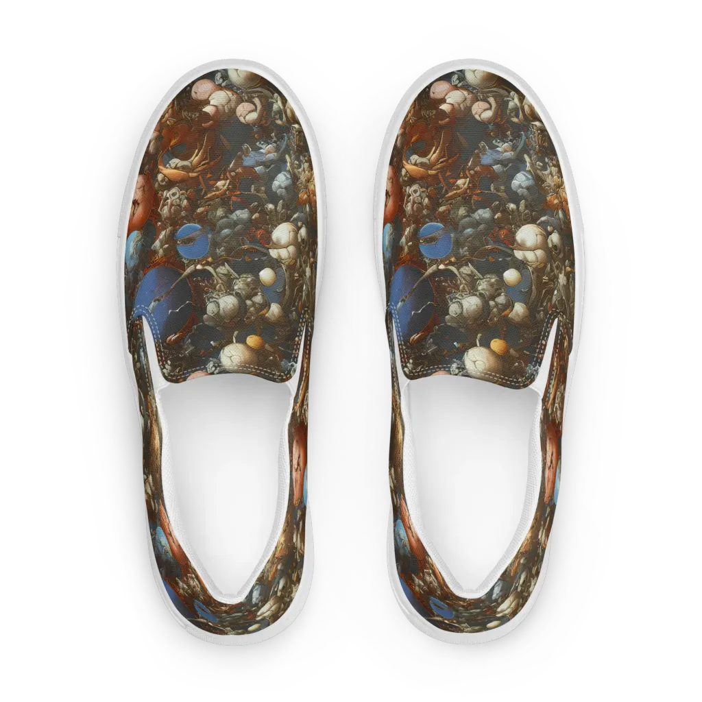 Sculptural Chaos on Women's Slip-On Canvas Shoes — Front