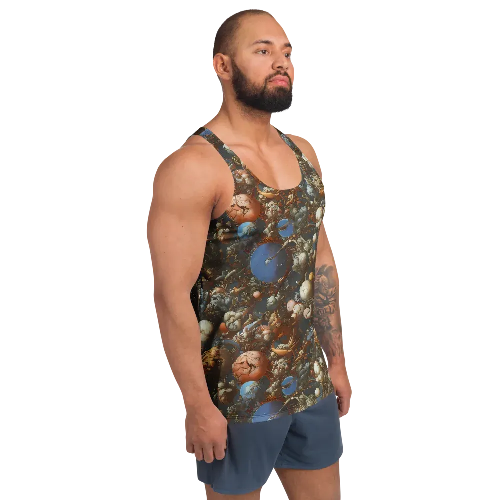 Sculptural Chaos on Men's Tank Top — Right Front
