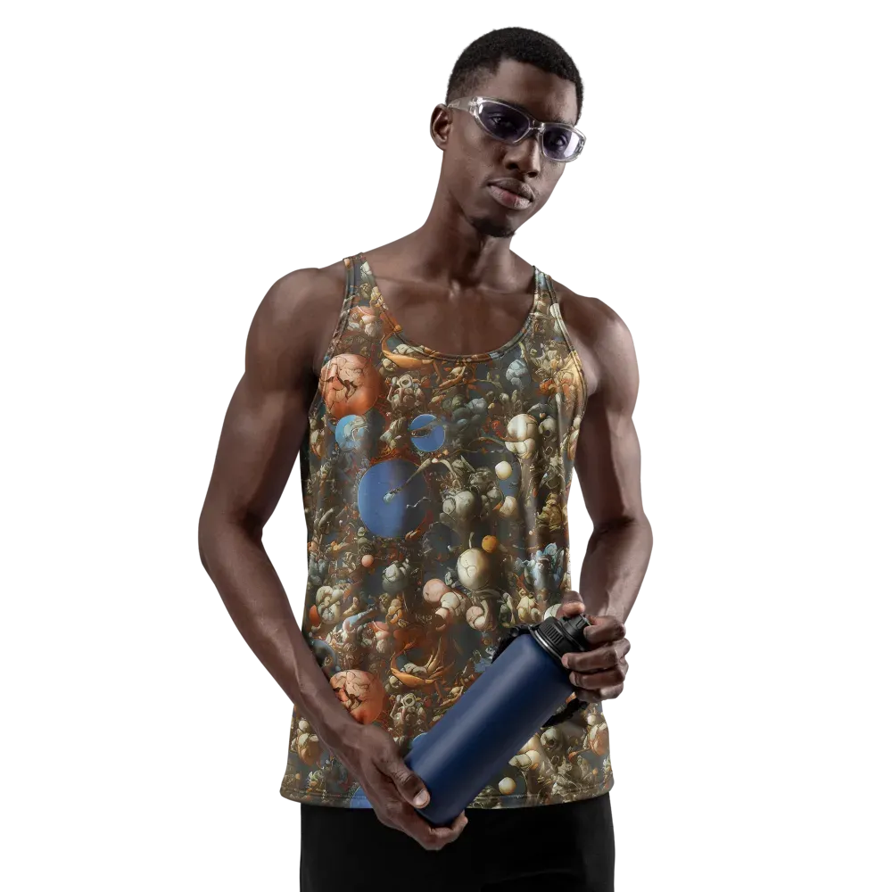Sculptural Chaos on Men's Tank Top — Front