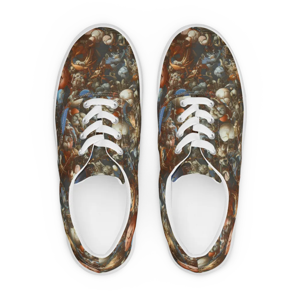 Sculptural Chaos on Men's Lace-Up Canvas Shoes — Front