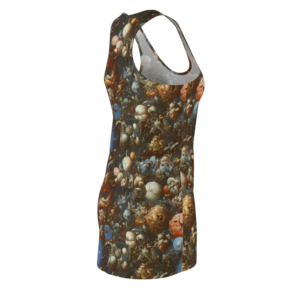 Sculptural Chaos on Racerback Dress — Back Side
