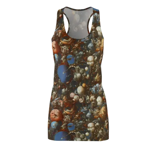 Sculptural Chaos on a Racerback Dress