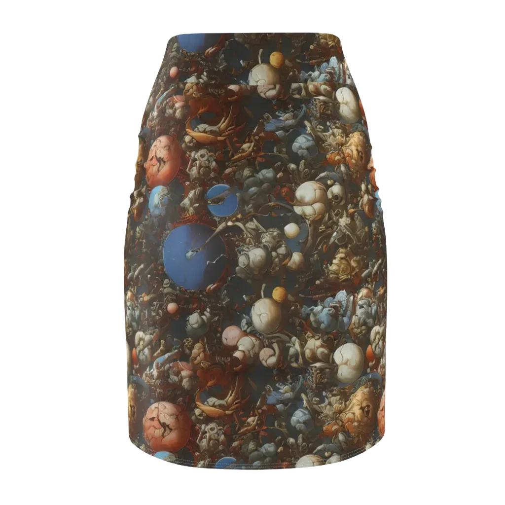 Sculptural Chaos on Pencil Skirt — Back