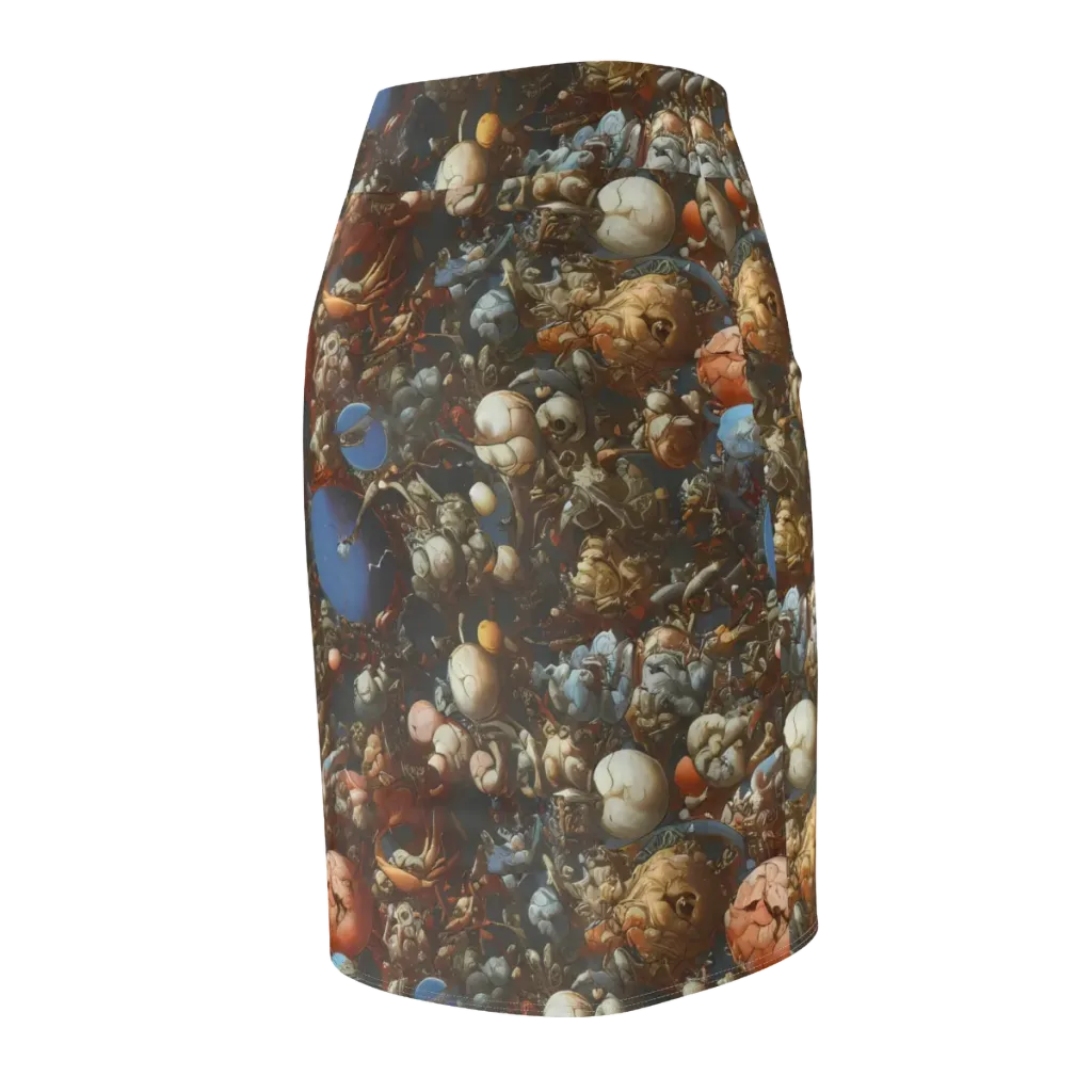 Sculptural Chaos on Pencil Skirt — Back Side