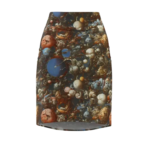 Sculptural Chaos on a Pencil Skirt
