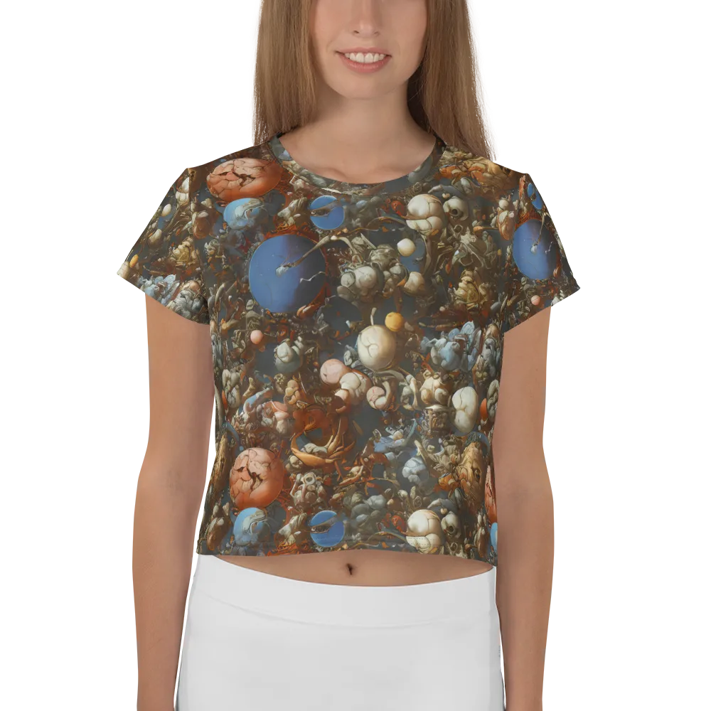 Sculptural Chaos on Crop Tee — Front