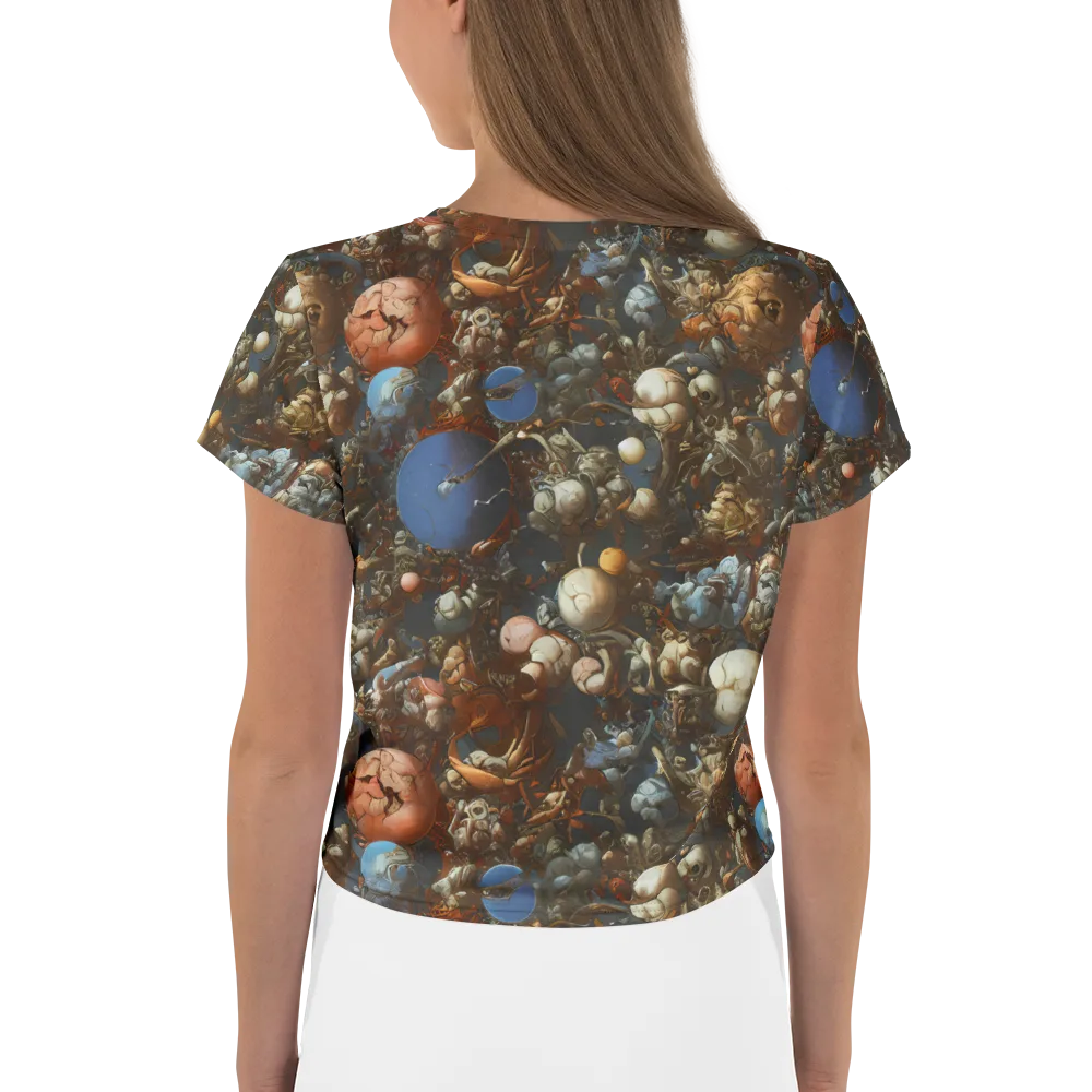 Sculptural Chaos on Crop Tee — Back