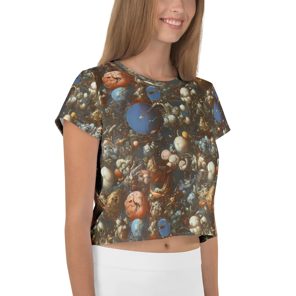 Sculptural Chaos on Crop Tee — Right