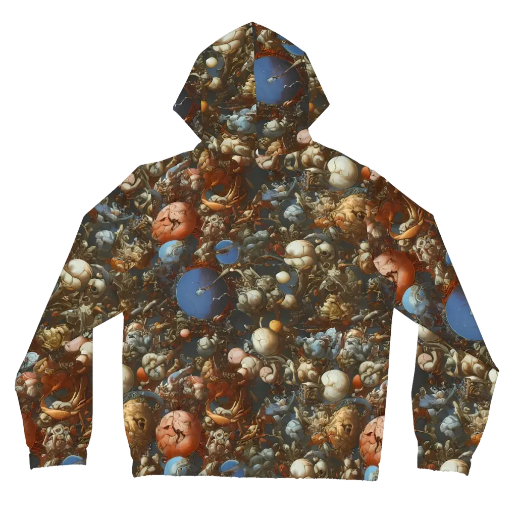 Sculptural Chaos on Women's Full-Zip Hoodie — Back