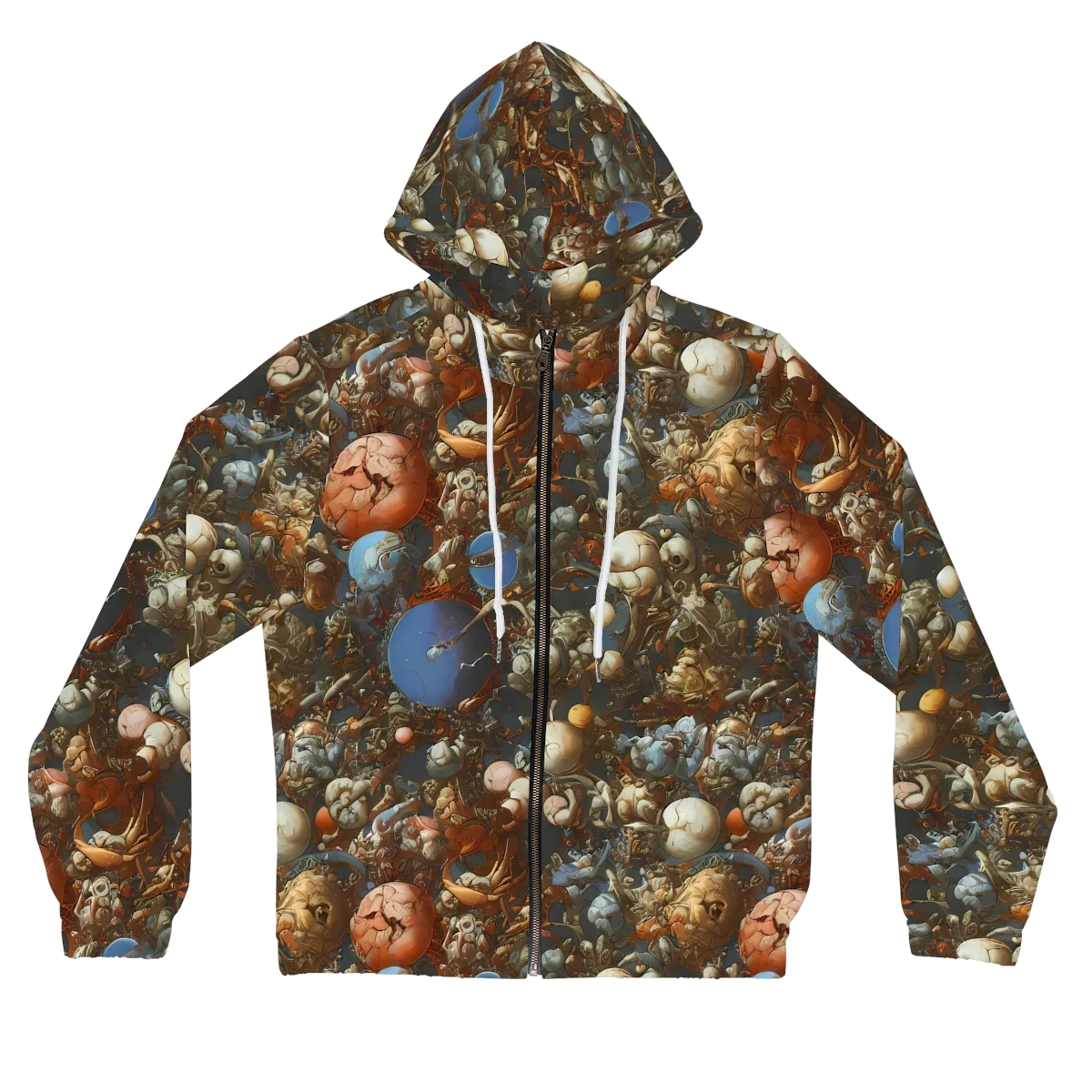 Sculptural Chaos on Women's Full-Zip Hoodie — Front