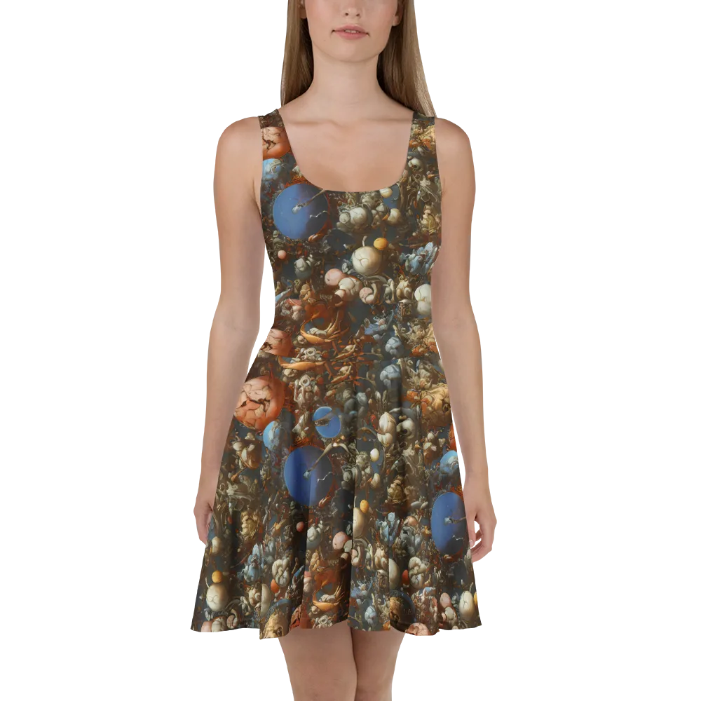 Sculptural Chaos on Skater Dress — Front