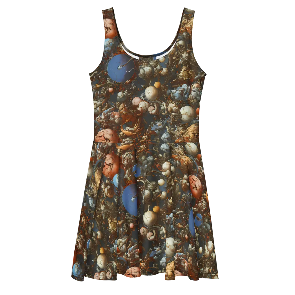 Sculptural Chaos on Skater Dress — Front
