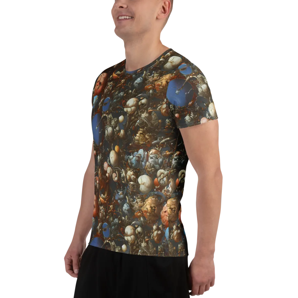 Sculptural Chaos on Men's Athletic T-Shirt — Left