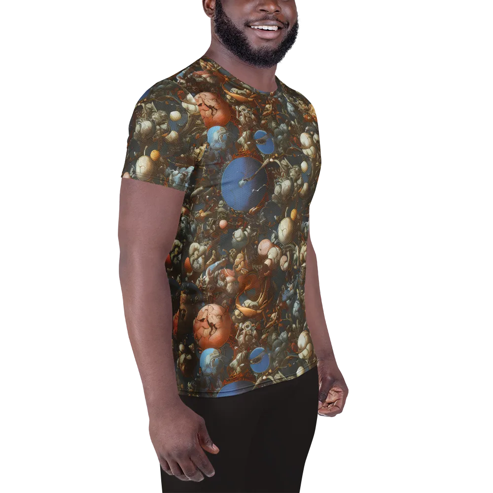 Sculptural Chaos on Men's Athletic T-Shirt — Right