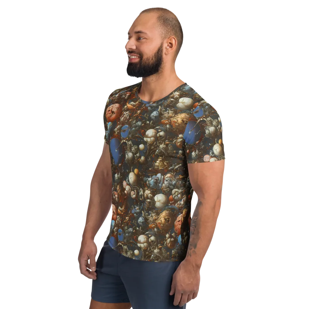 Sculptural Chaos on Men's Athletic T-Shirt — Left