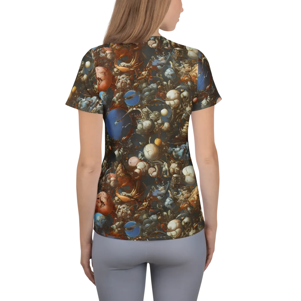 Sculptural Chaos on Women's Athletic T-Shirt — Back