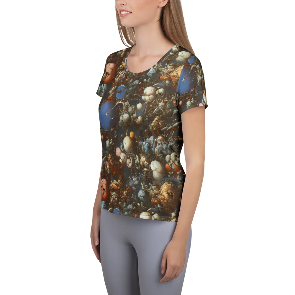 Sculptural Chaos on Women's Athletic T-Shirt — Left
