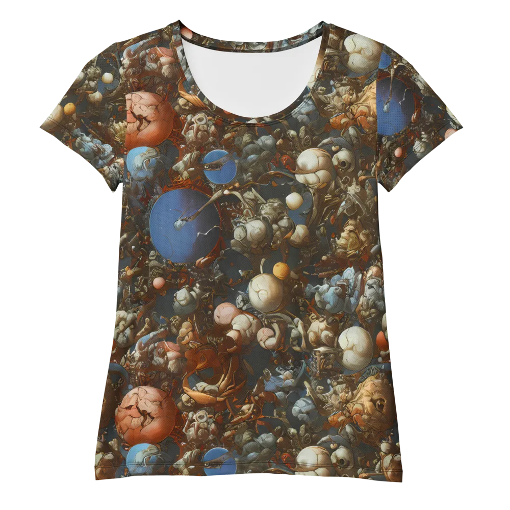 Sculptural Chaos on Women's Athletic T-Shirt — Front