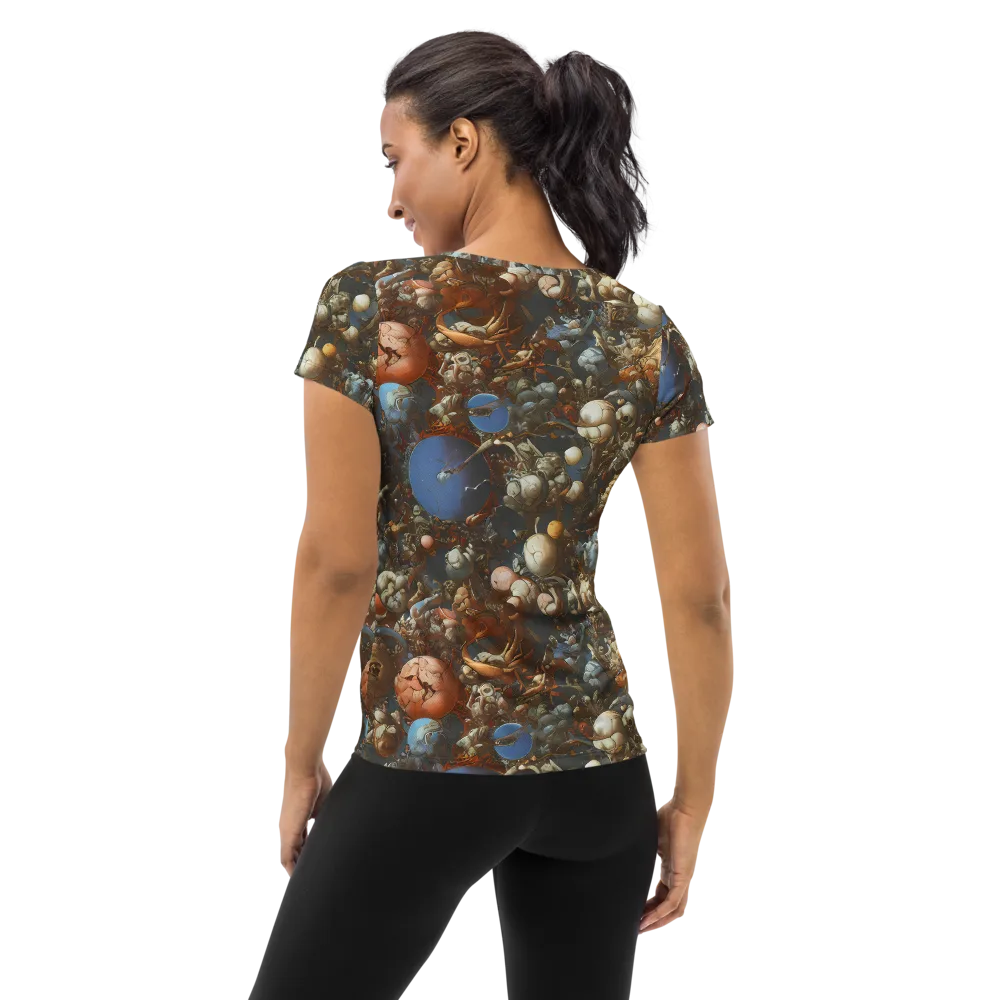 Sculptural Chaos on Women's Athletic T-Shirt — Back