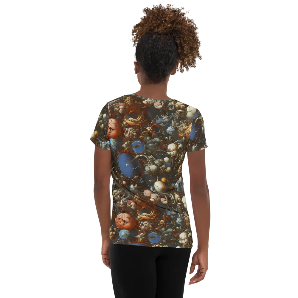 Sculptural Chaos on Women's Athletic T-Shirt — Back