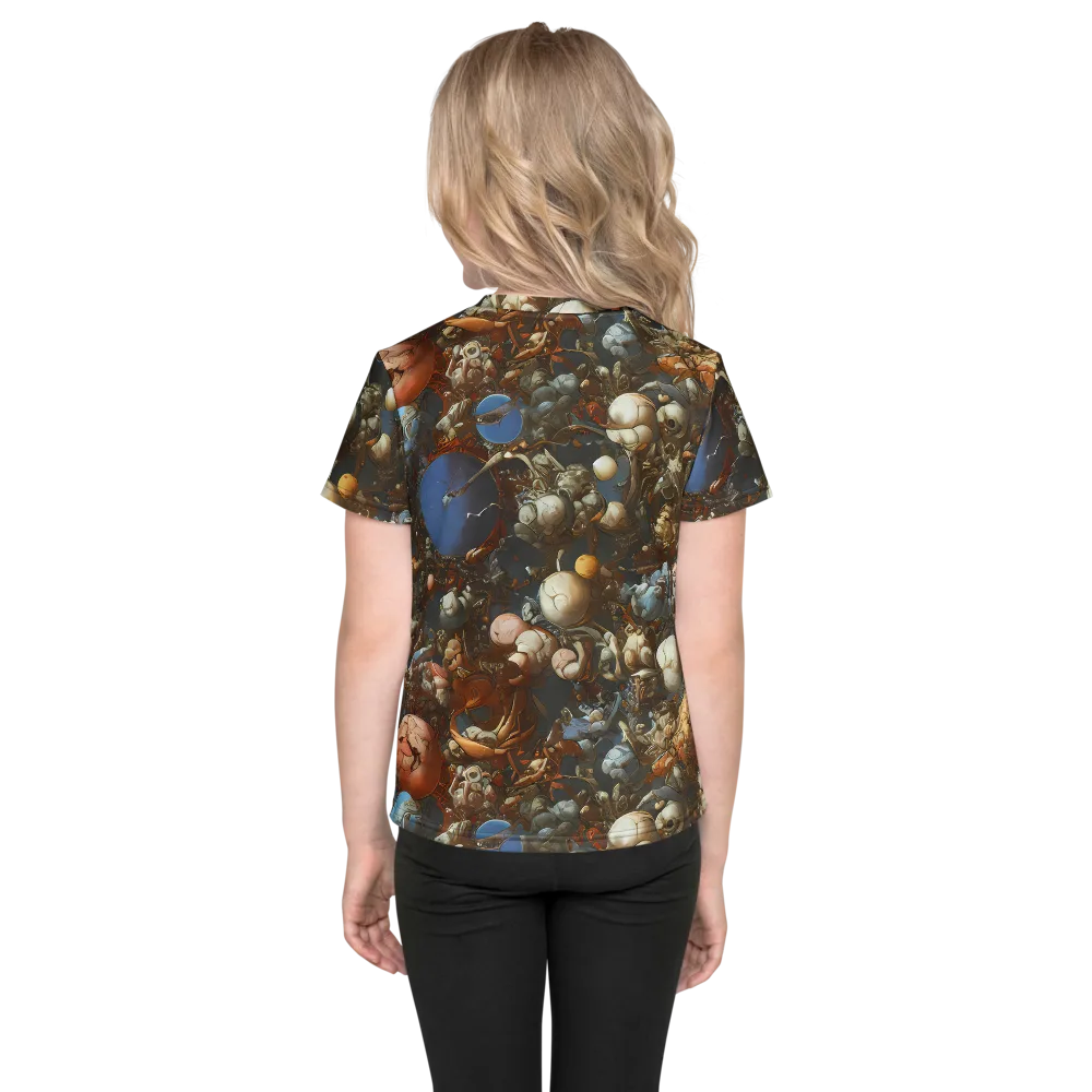 Sculptural Chaos on Kids Crew Neck T-Shirt — Back