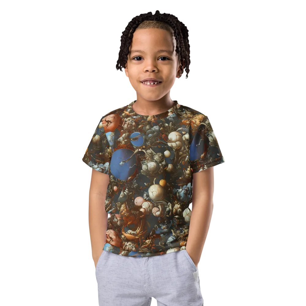 Sculptural Chaos on Kids Crew Neck T-Shirt — Front