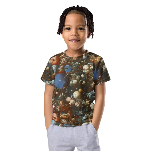 Sculptural Chaos on a Kids Crew Neck T-Shirt