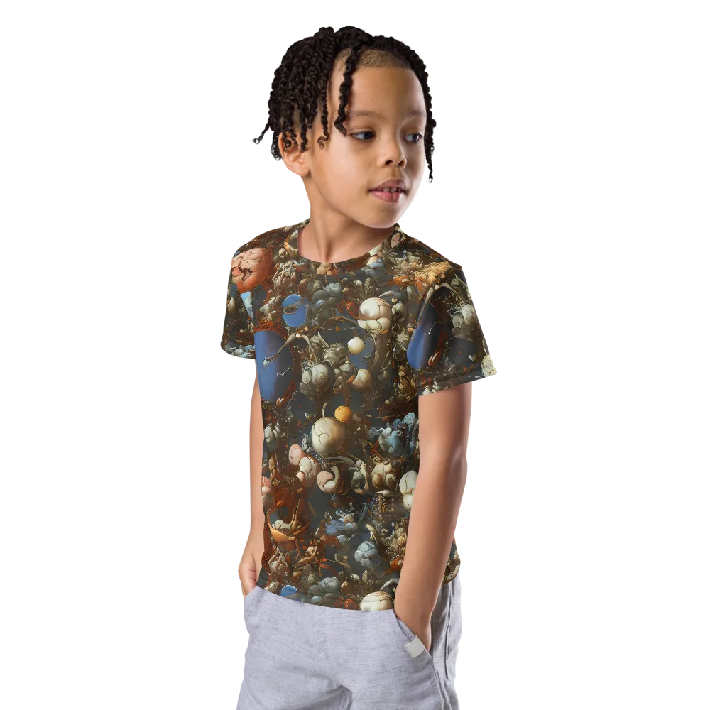 Sculptural Chaos on Kids Crew Neck T-Shirt — Left Front