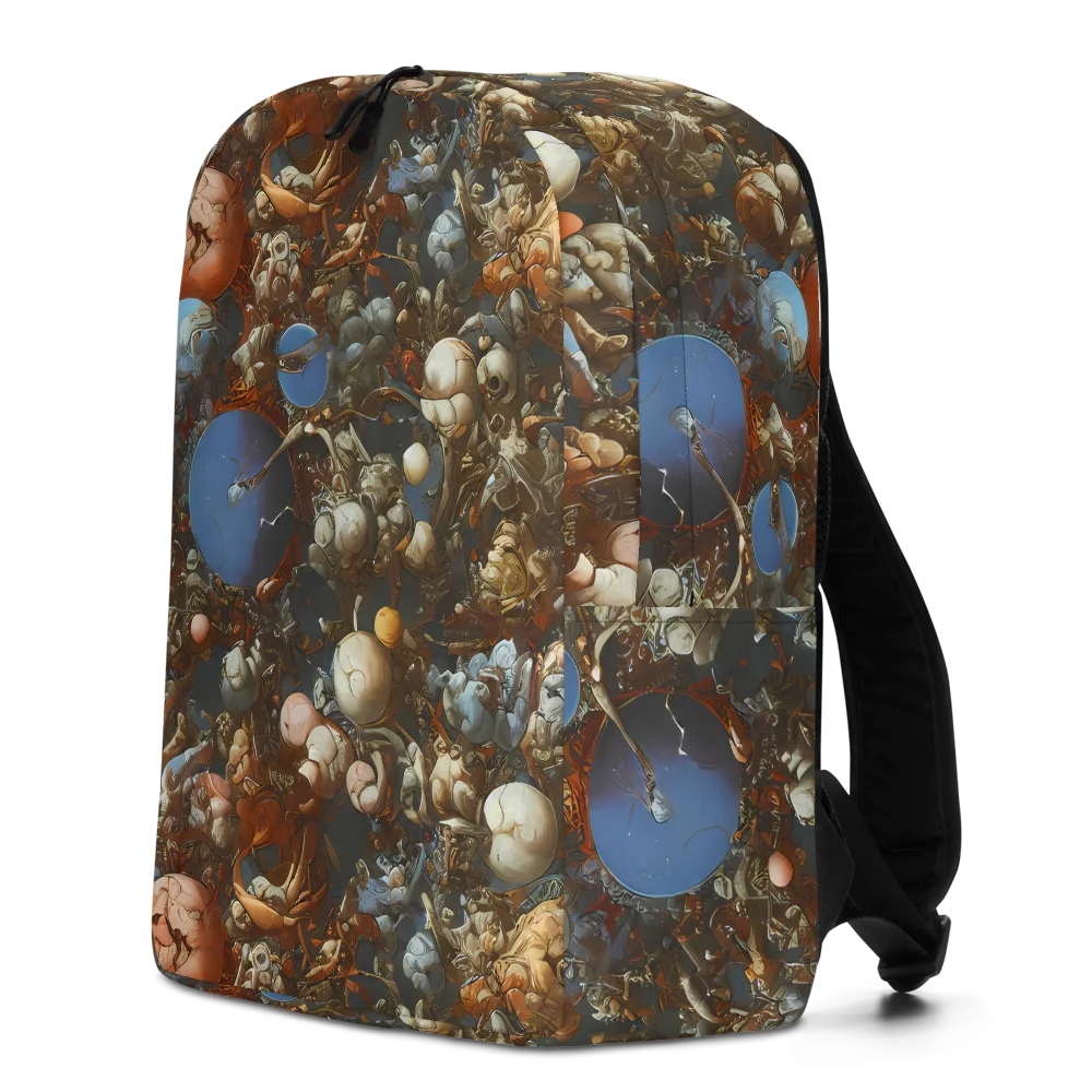 Sculptural Chaos on Minimalist Backpack — Left