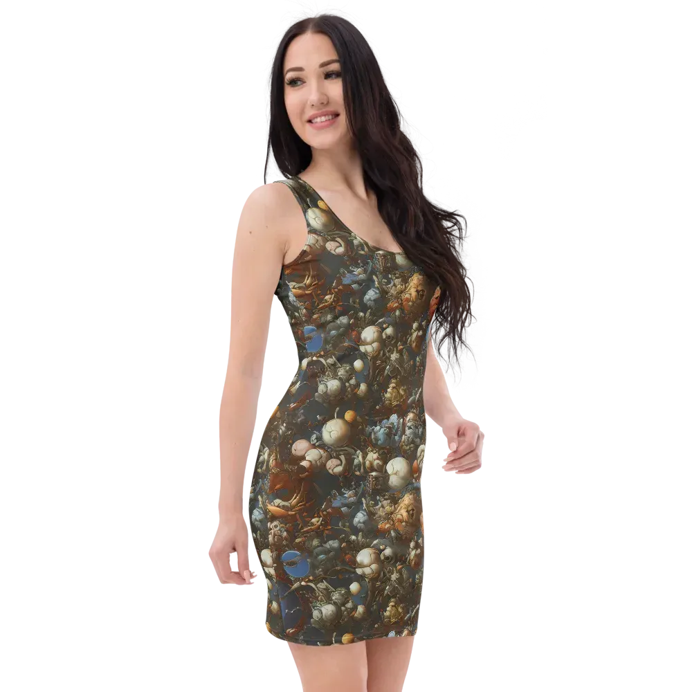 Sculptural Chaos on Bodycon Dress — Right Front