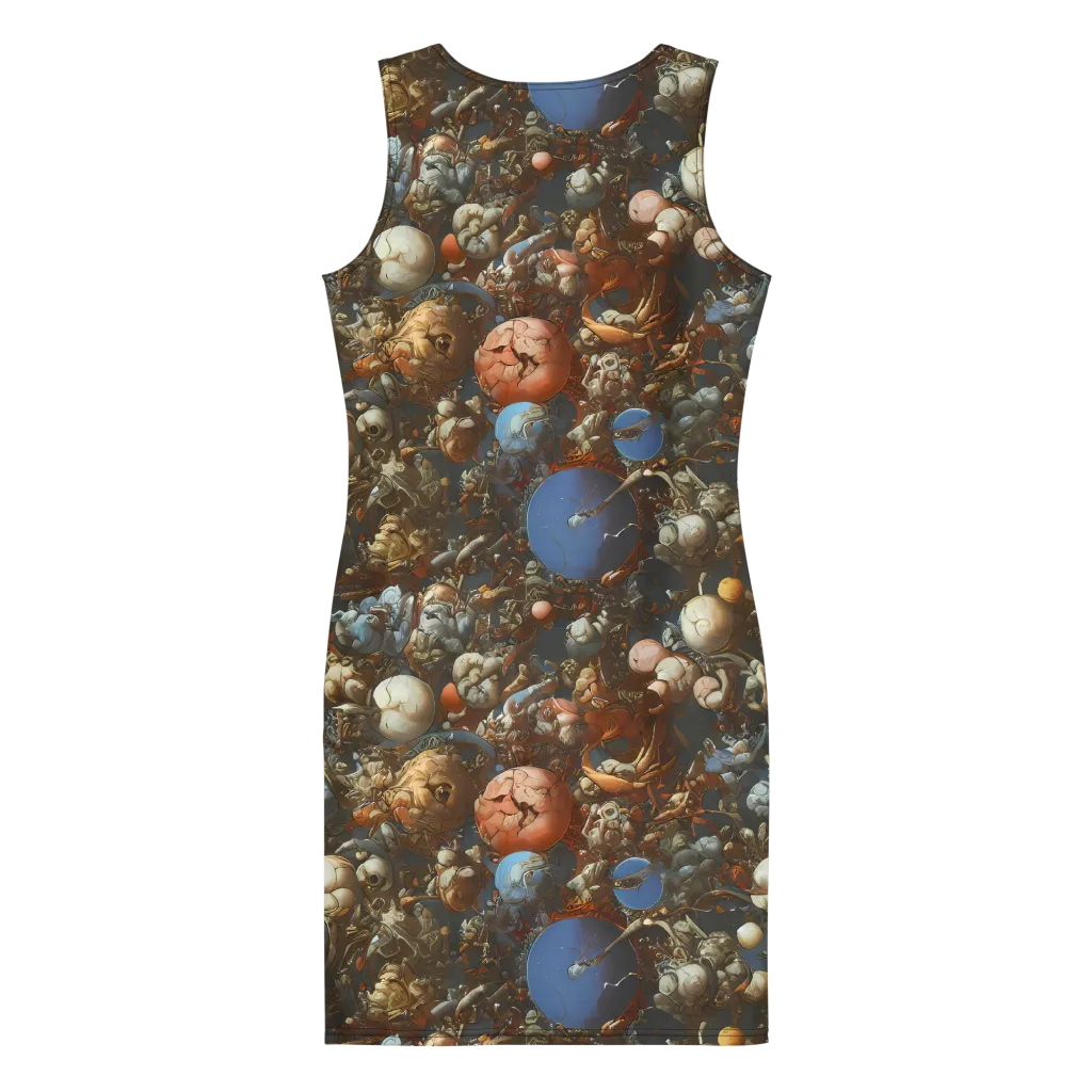 Sculptural Chaos on Bodycon Dress — Back
