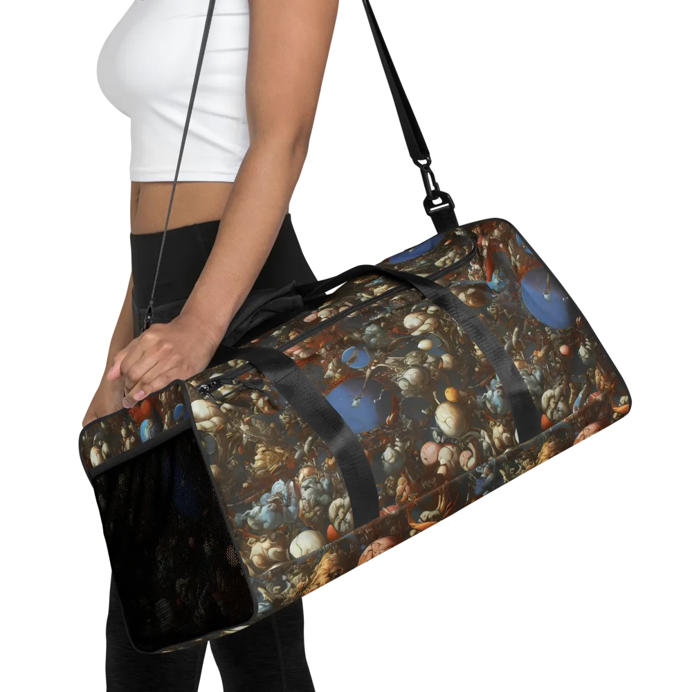 Sculptural Chaos on Duffle Bag — Front