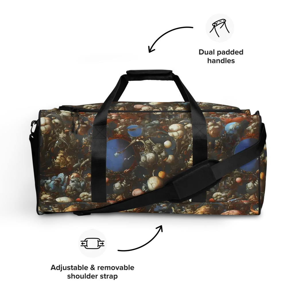 Sculptural Chaos on Duffle Bag — Front