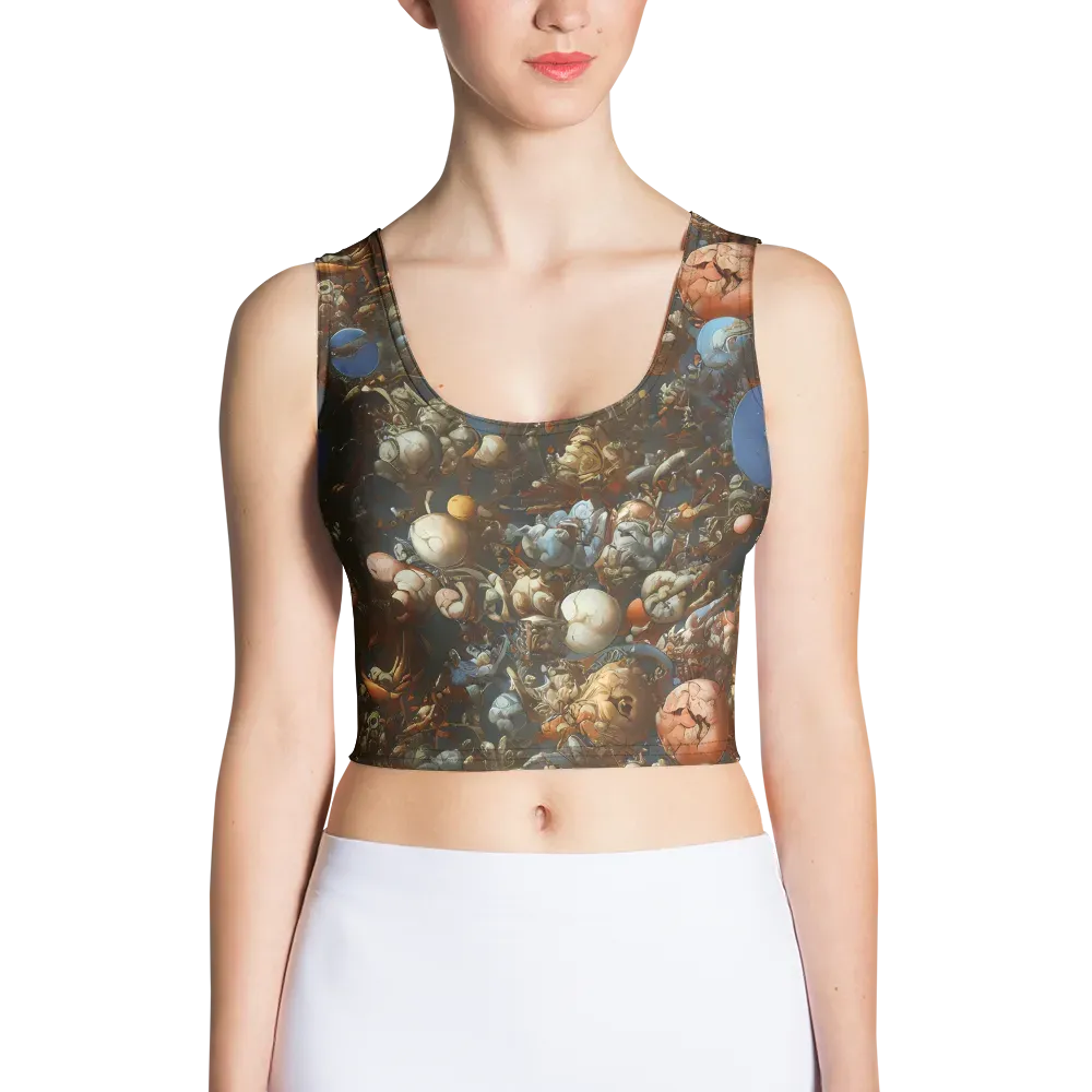 Sculptural Chaos on Crop Top — Front