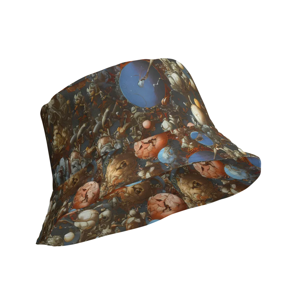 Sculptural Chaos on Reversible Bucket Hat — Product details Outside