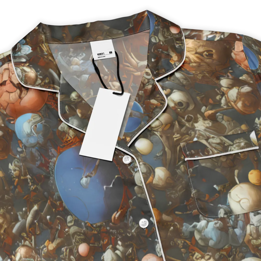 Sculptural Chaos on Women's Short Sleeve Pajama Top — Product details