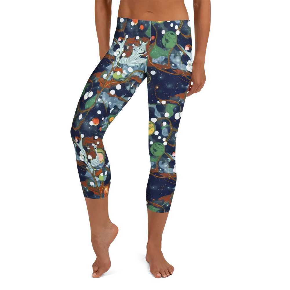 Indigo Wilds on Capri Leggings — Front