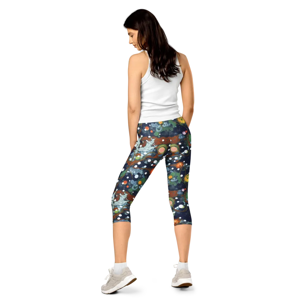 Indigo Wilds on Capri Leggings — Back