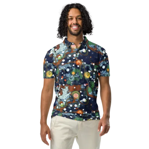 Indigo Wilds on a Men's Slim Fit Polo Shirt
