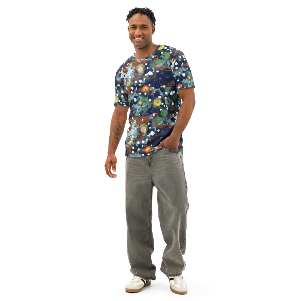 Indigo Wilds on Men's Cotton Crew Neck T-Shirt — Front