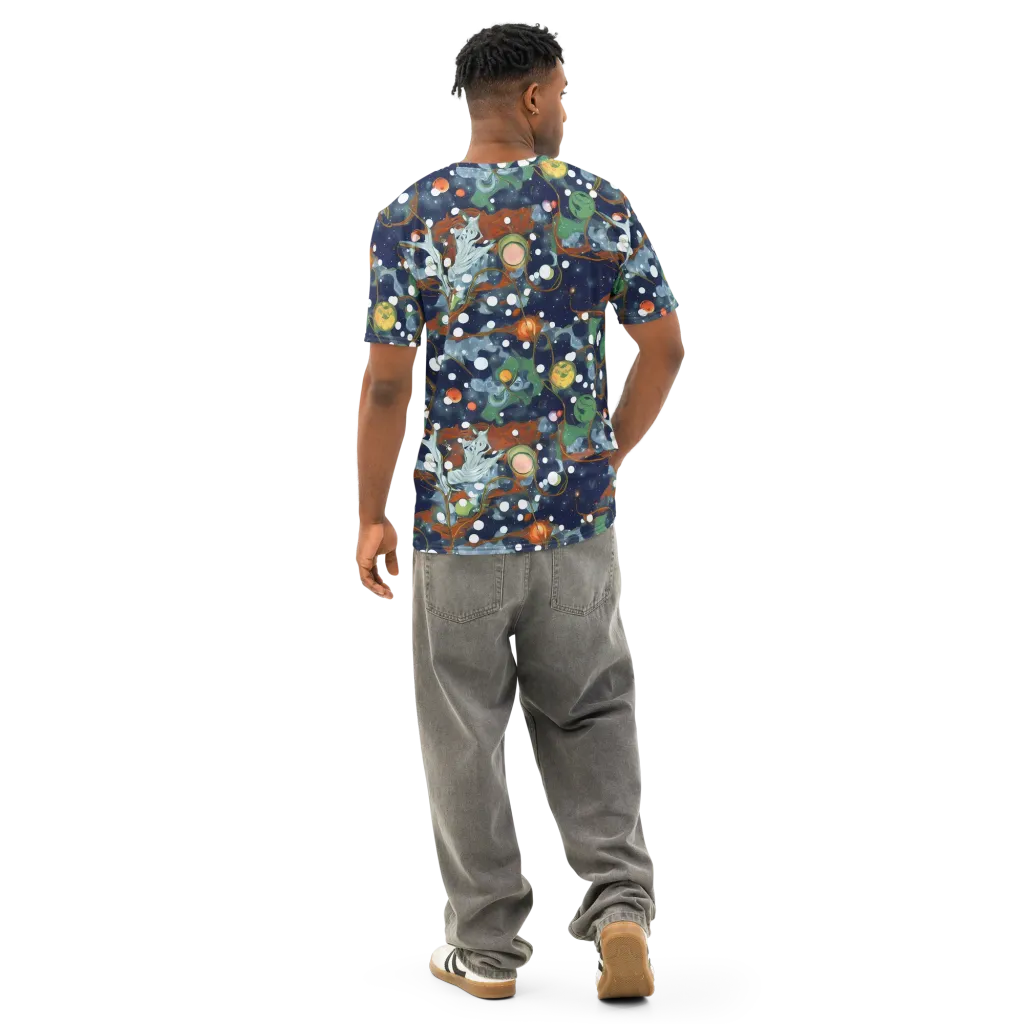 Indigo Wilds on Men's Cotton Crew Neck T-Shirt — Back