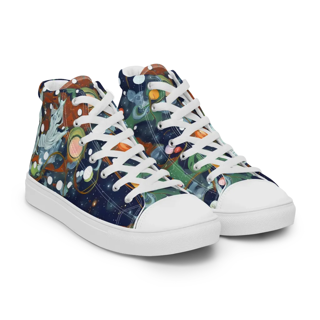 Indigo Wilds on Men's High Top Canvas Shoes — Right Front