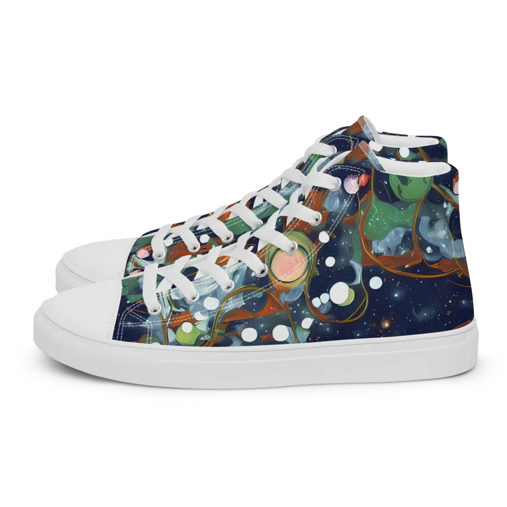 Indigo Wilds on Men's High Top Canvas Shoes — Left