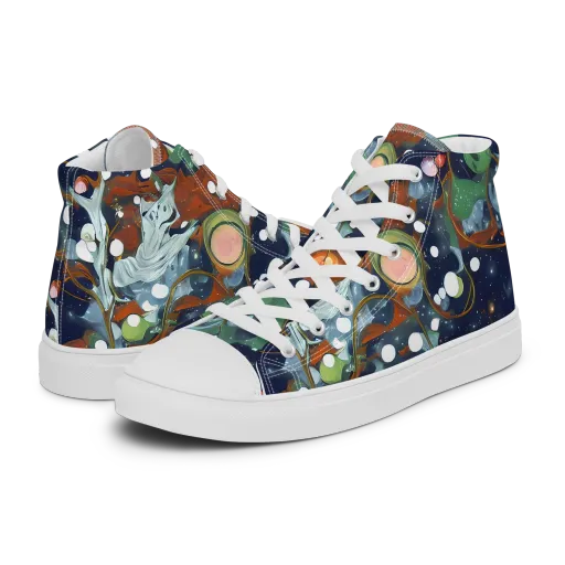 Indigo Wilds on a Men's High Top Canvas Shoes