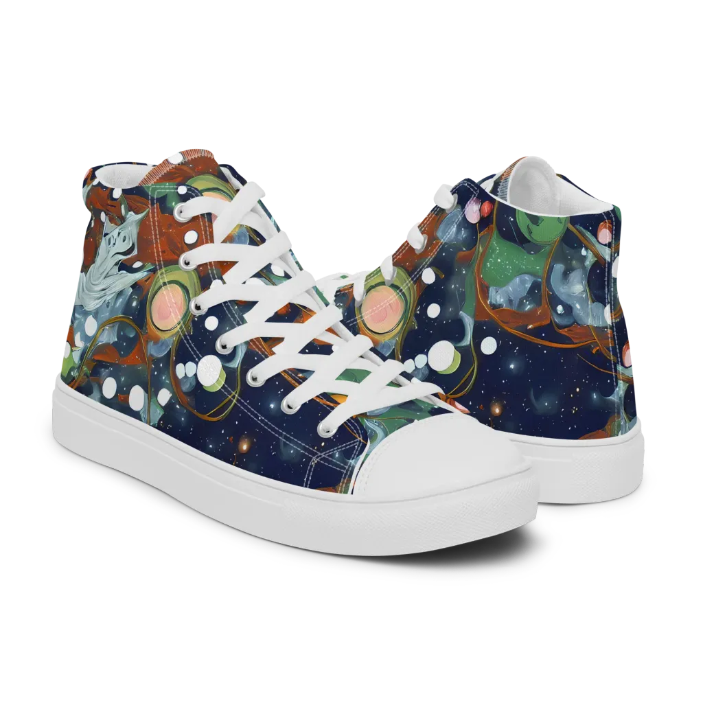 Indigo Wilds on Men's High Top Canvas Shoes — Right