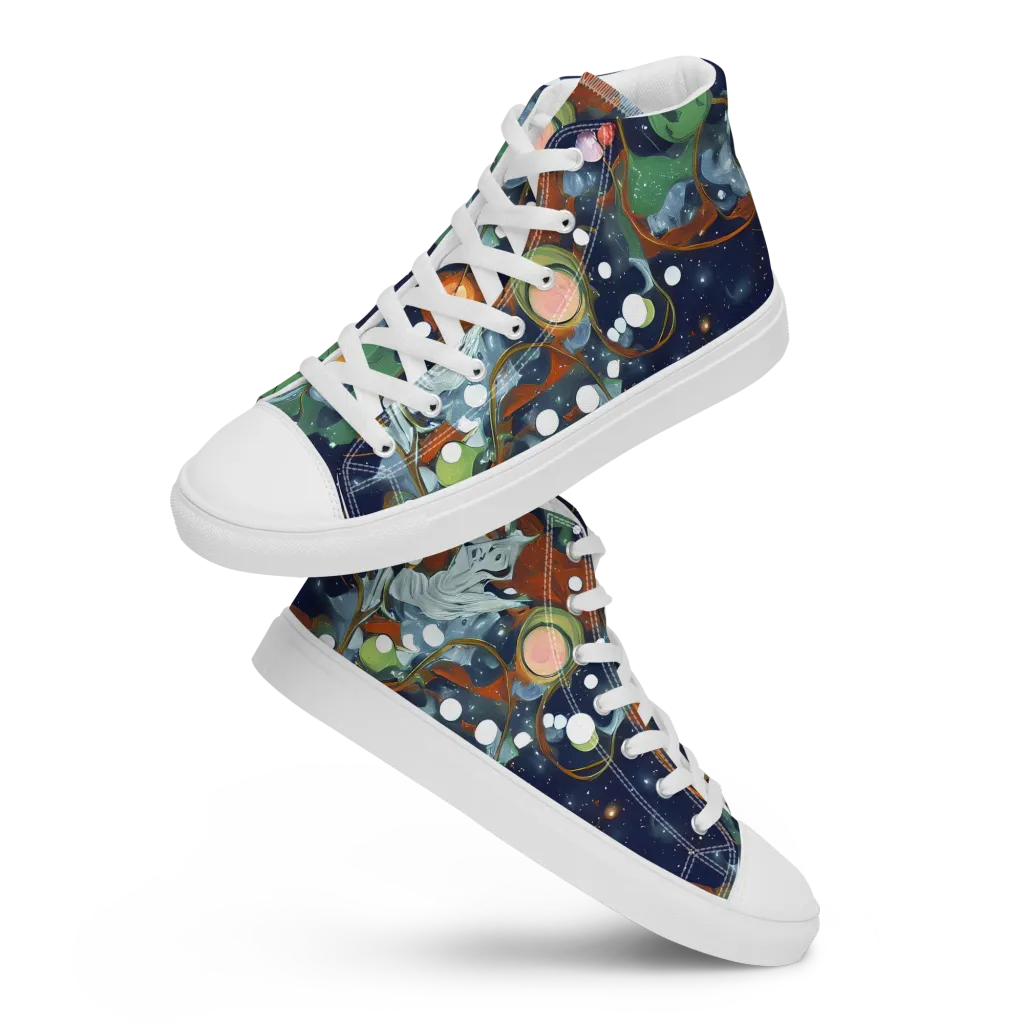 Indigo Wilds on Men's High Top Canvas Shoes — Front