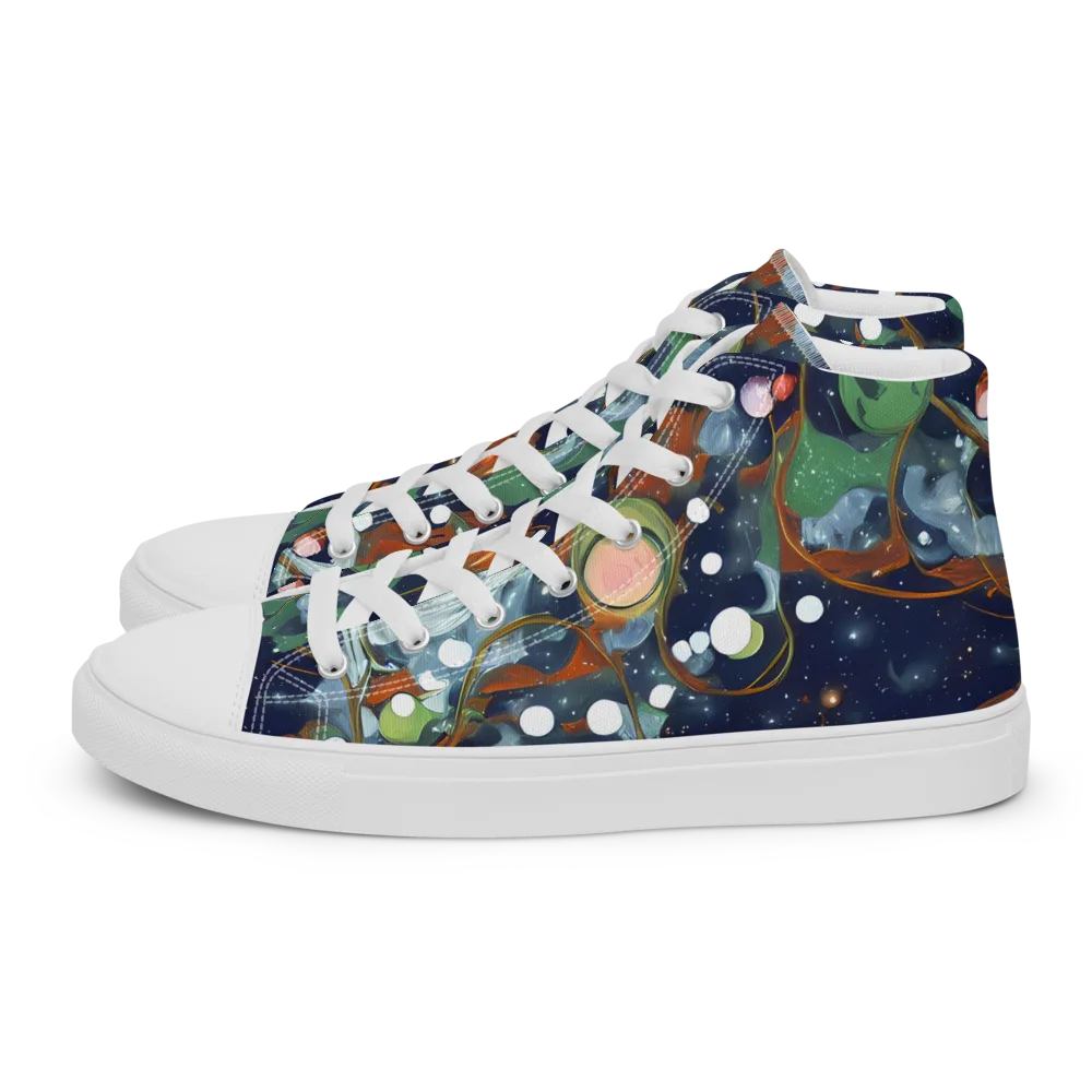 Indigo Wilds on Women's High Top Canvas Shoes — Left